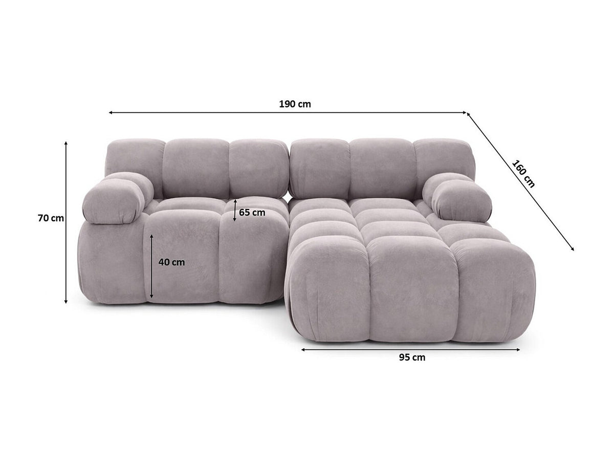 Canapé modulable gris tissu