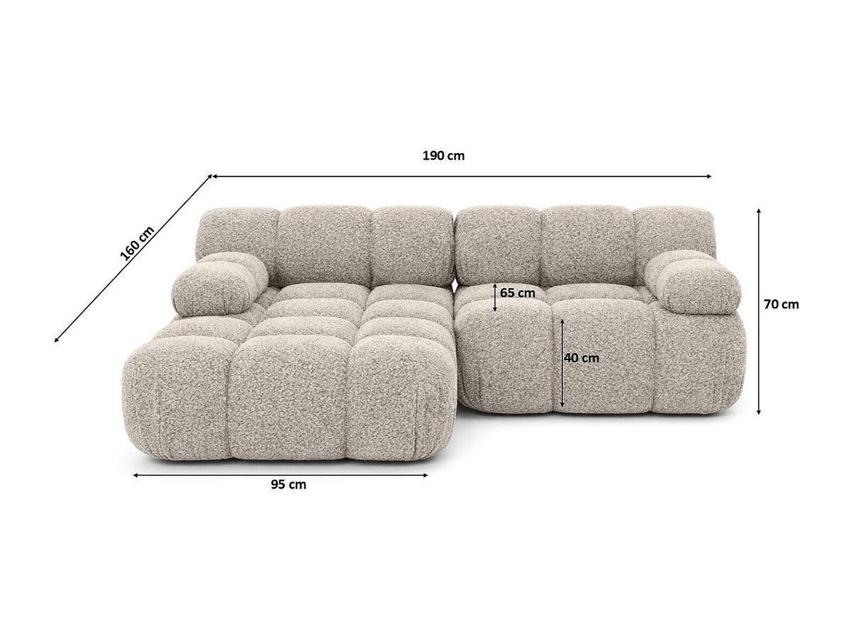 Canapé modulable beige tissu