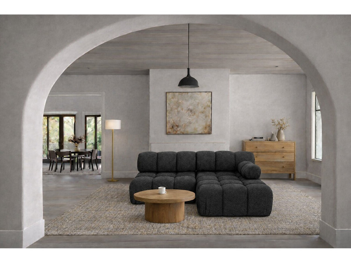 Canapé modulable gris tissu