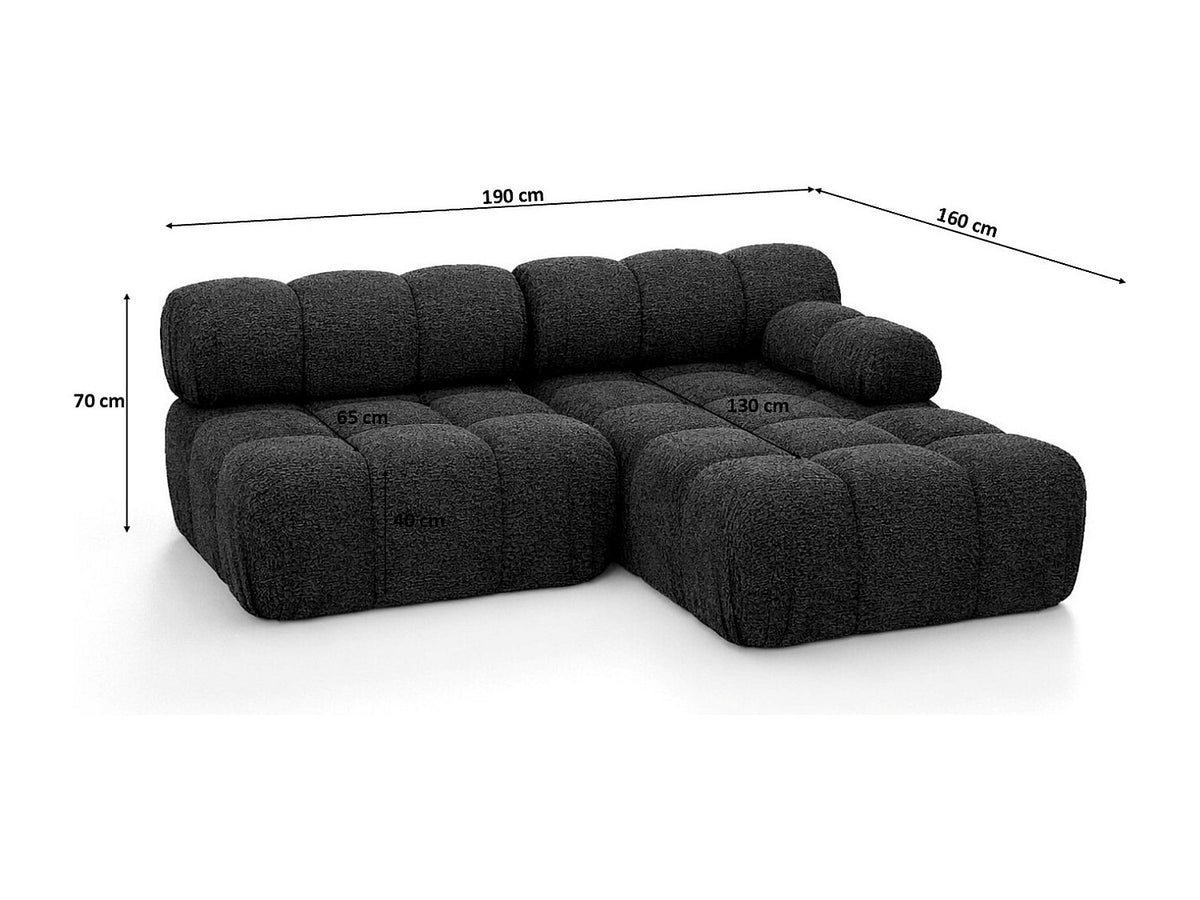 Canapé modulable gris tissu