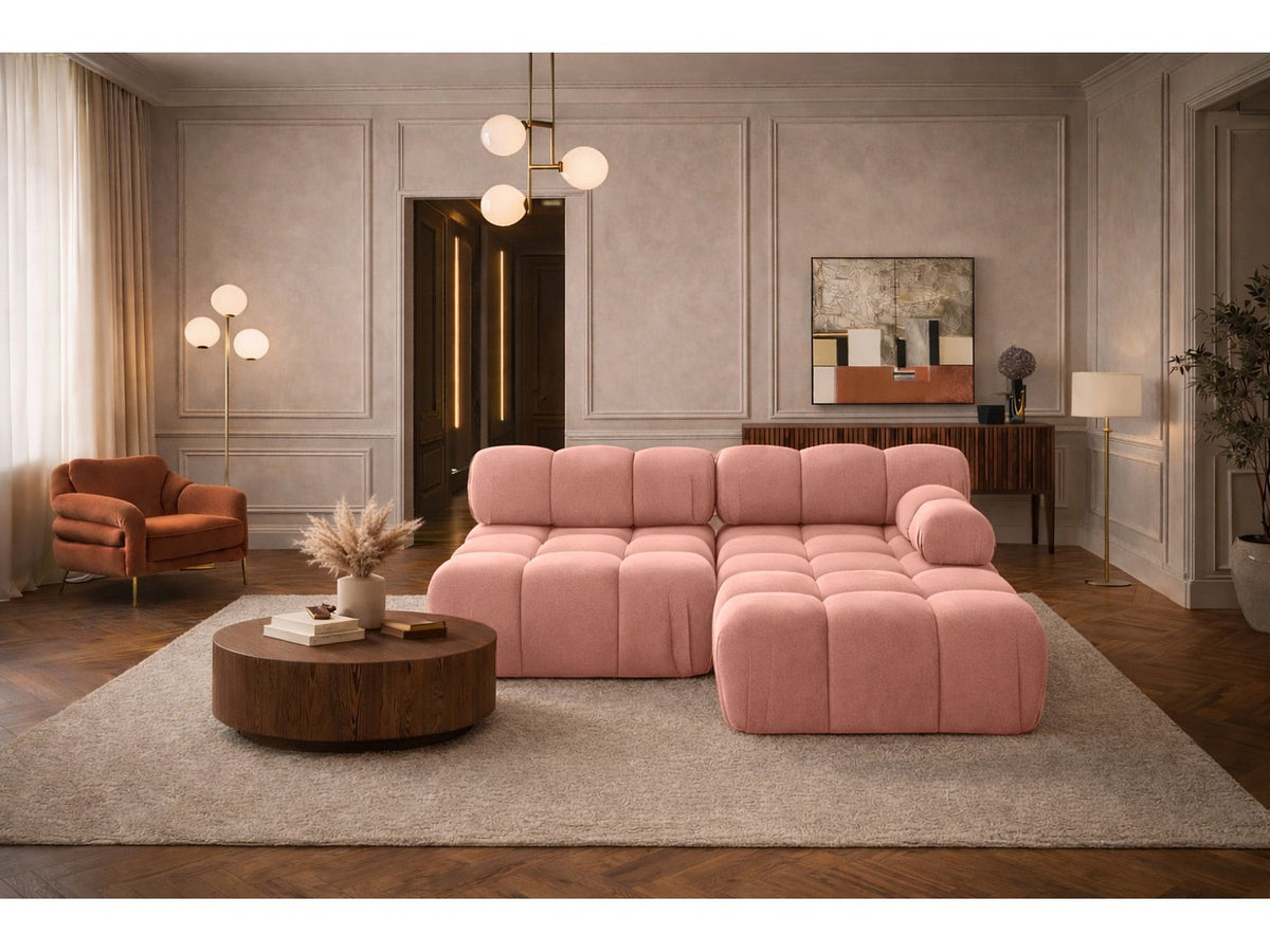 Canapé modulable rose tissu