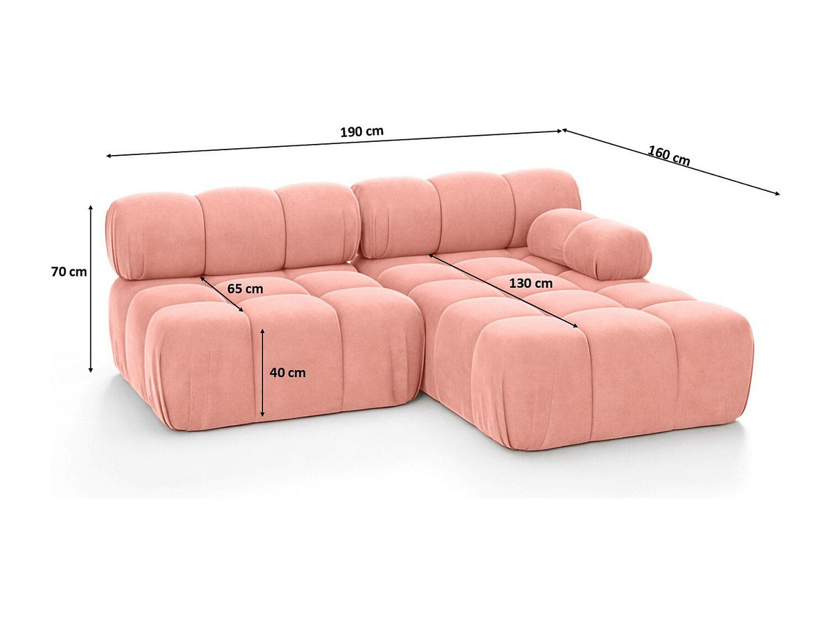 Canapé modulable rose tissu