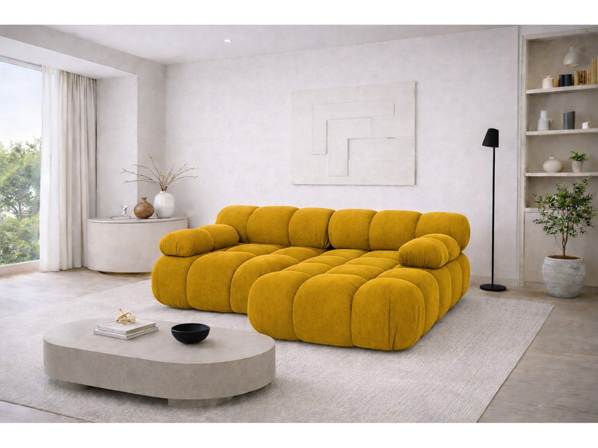 Canapé modulable jaune tissu