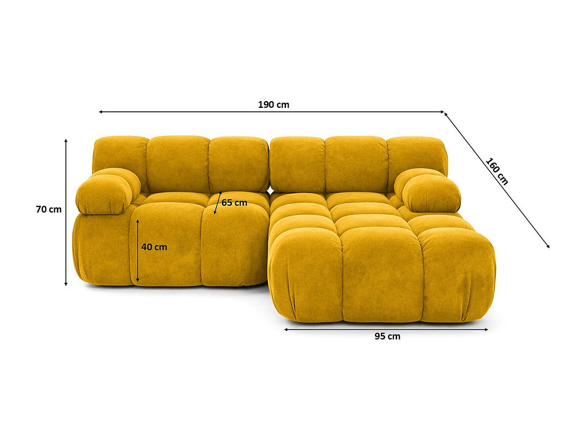 Canapé modulable jaune tissu