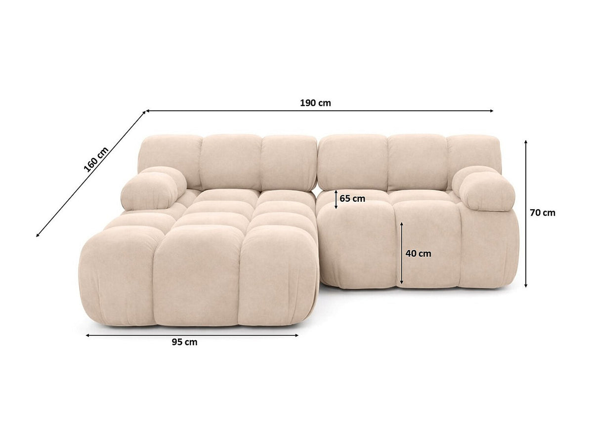 Canapé modulable beige tissu