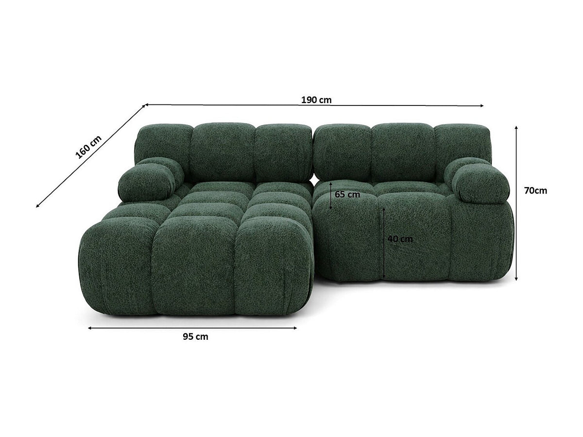Canapé modulable vert tissu