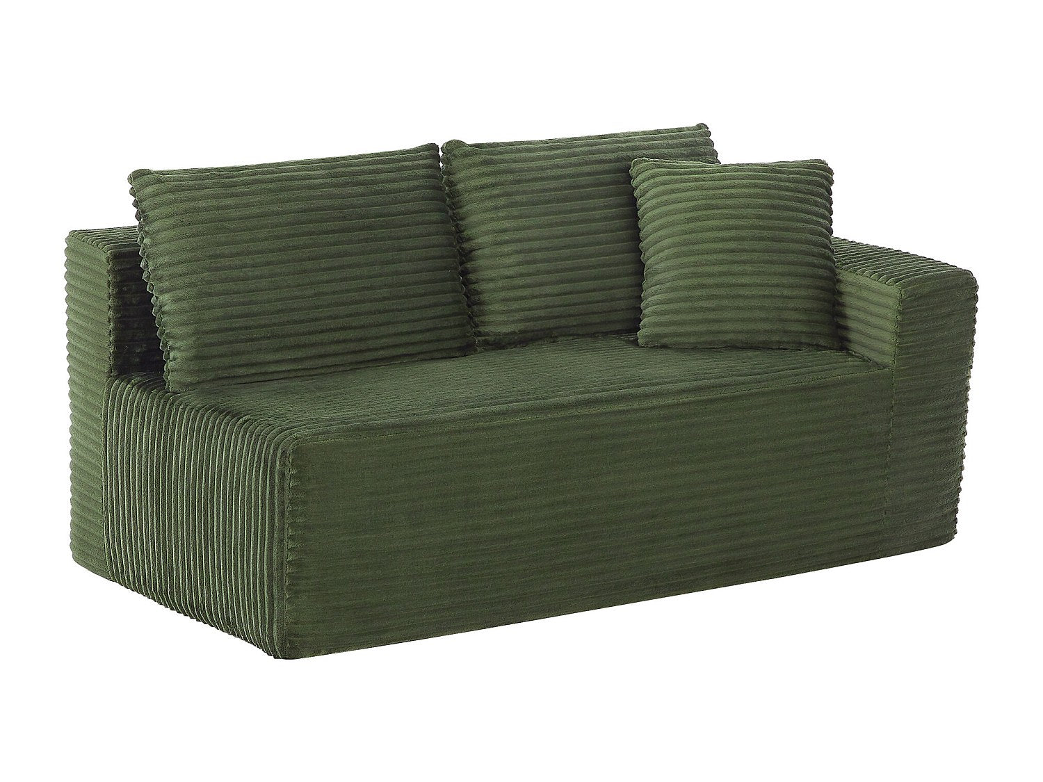 Canapé modulable 3 places vert tissu