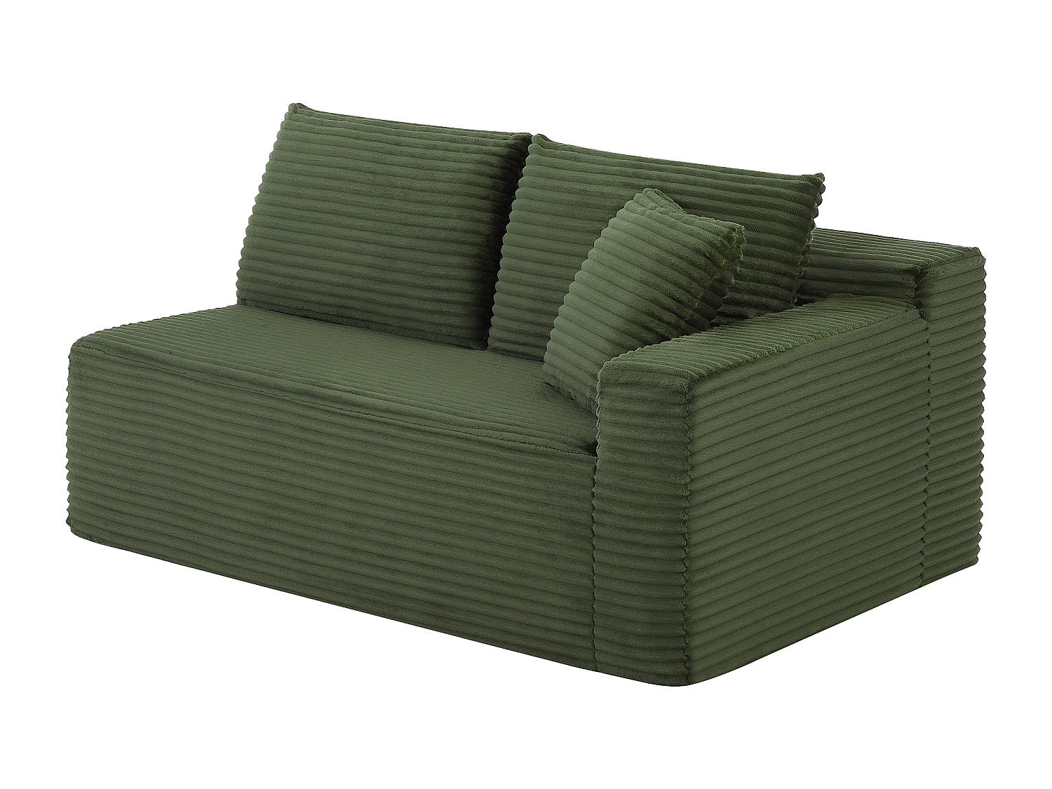Canapé modulable 3 places vert tissu