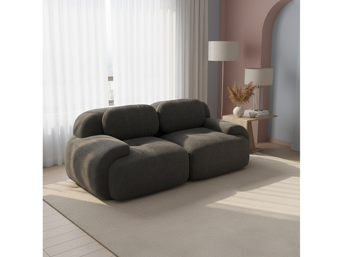 Canapé modulable 2 places beige tissu