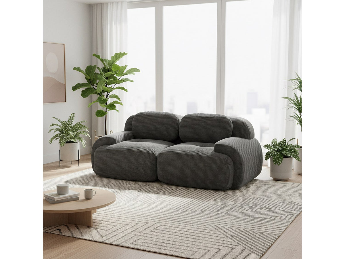Canapé modulable 2 places beige tissu