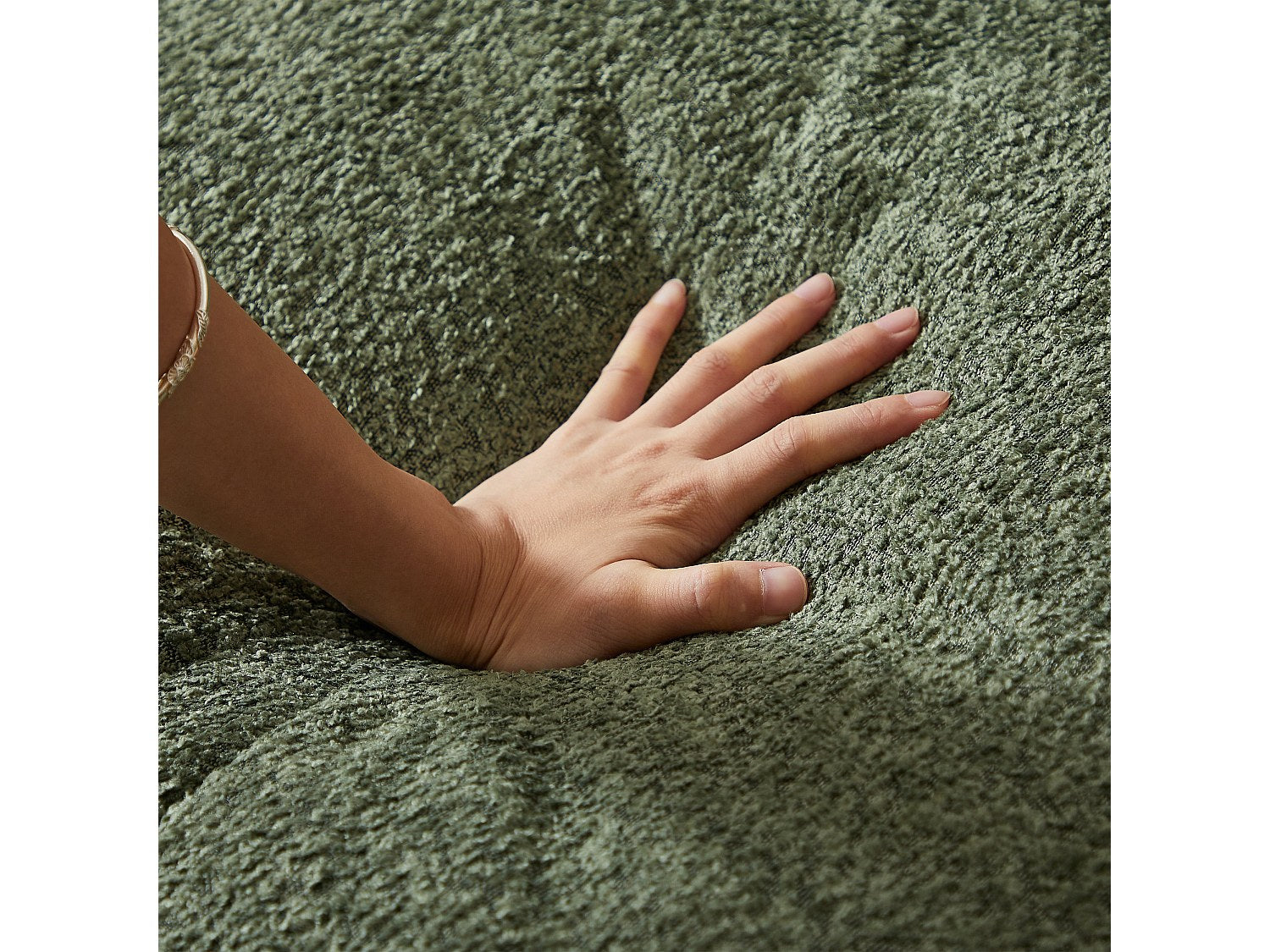 Méridienne pour canapé modulable 3 places vert tissu