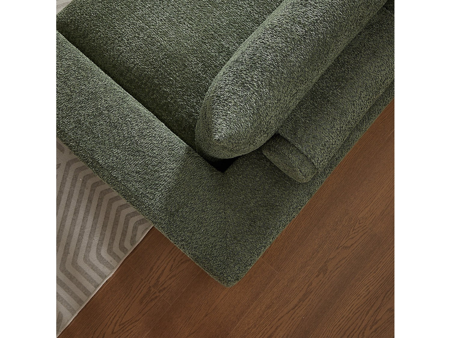 Méridienne pour canapé modulable 3 places vert tissu