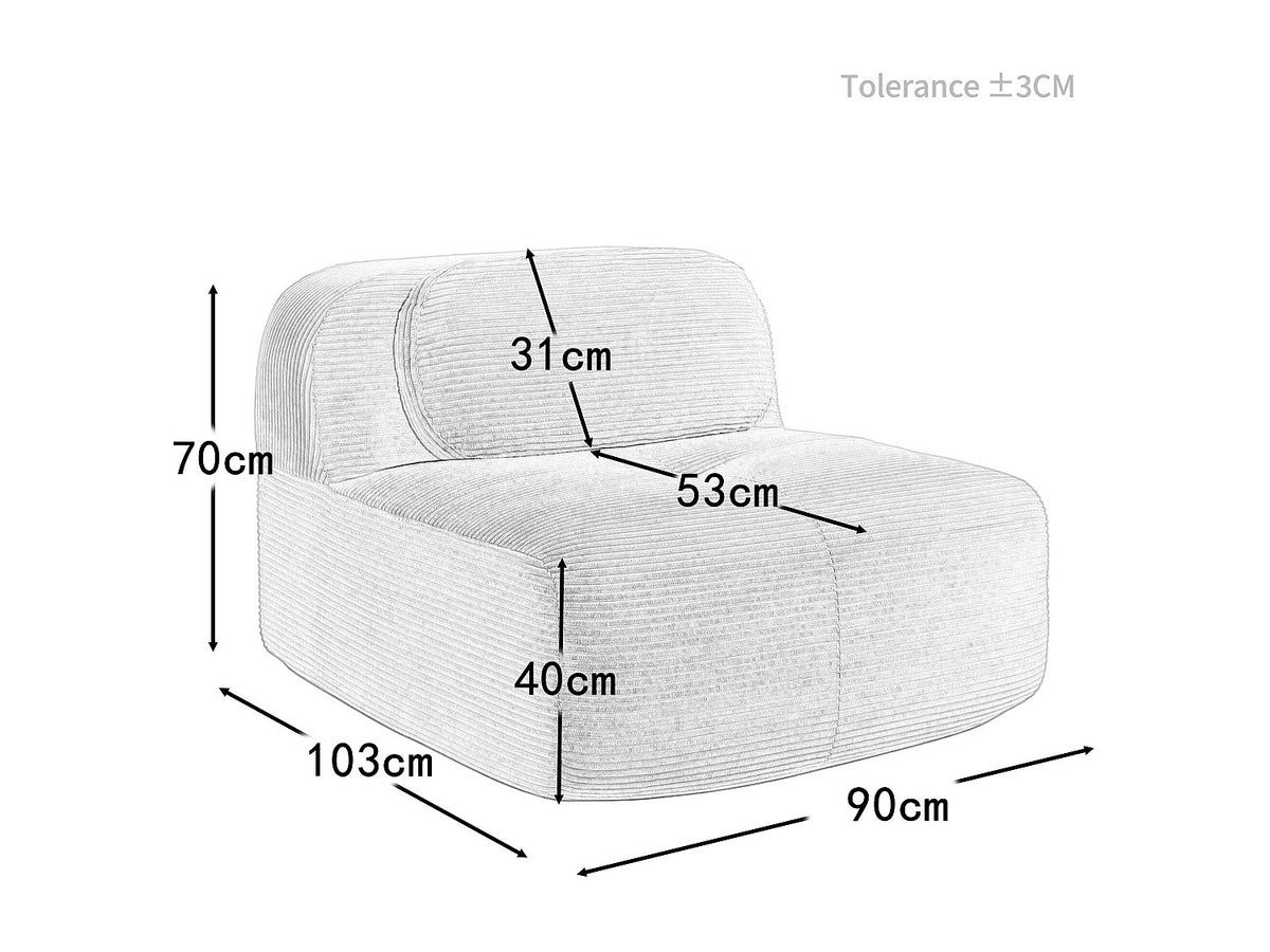 Canapé modulable beige tissu