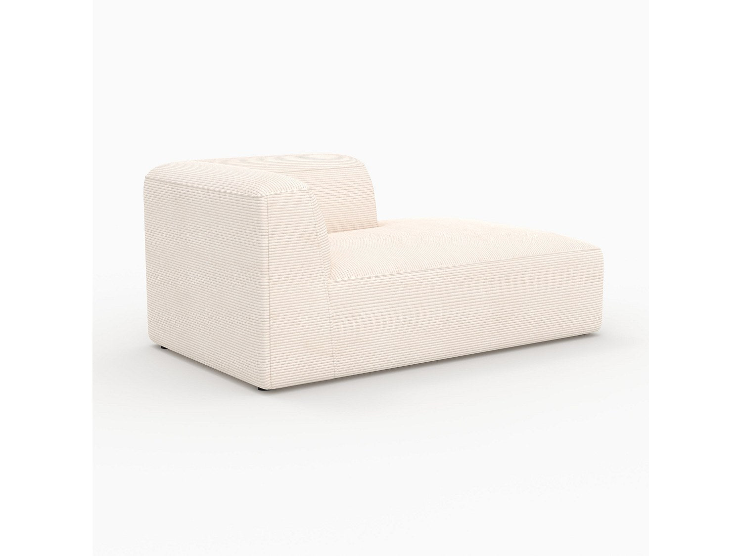 Méridienne pour canapé modulable blanc velours - Mina