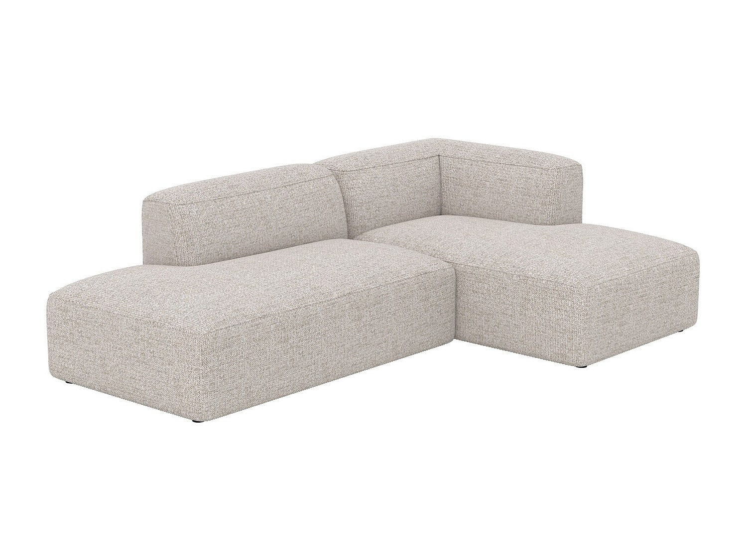 Canapé modulable 4 places beige tissu - Hestia