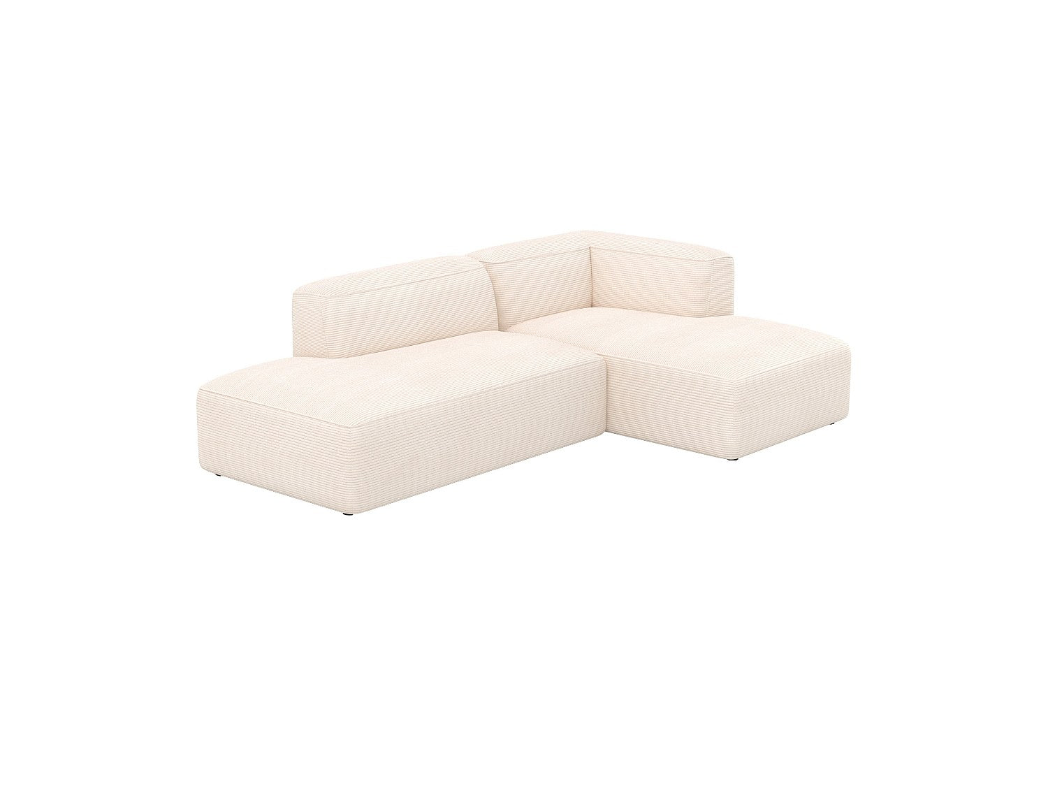 Canapé modulable 4 places blanc velours - Mina