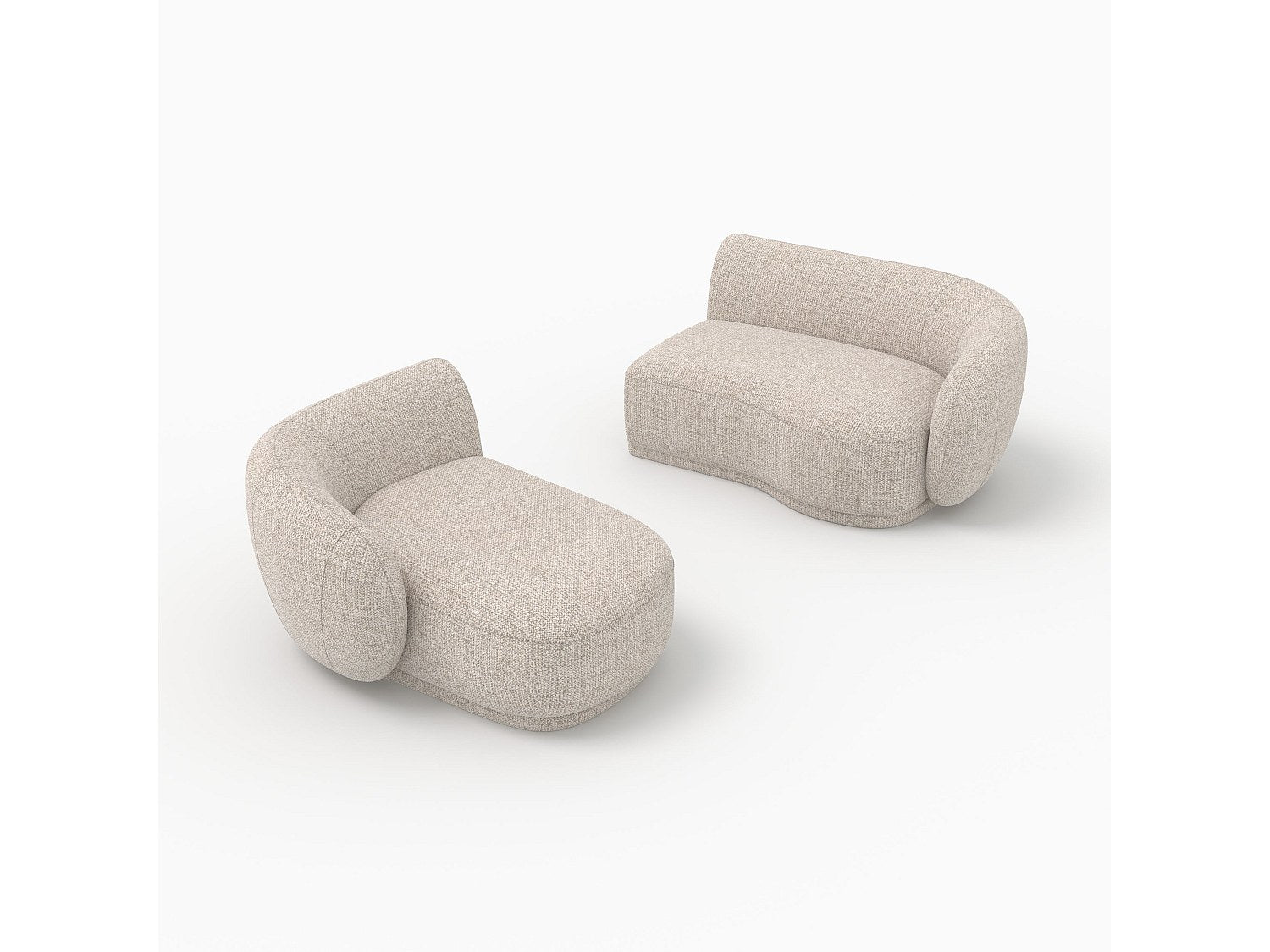 Angle pour canapé modulable 4 places beige tissu