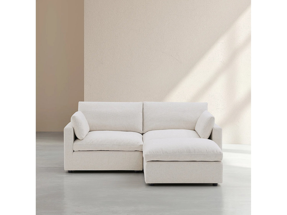 Canapé modulable 3 places beige tissu