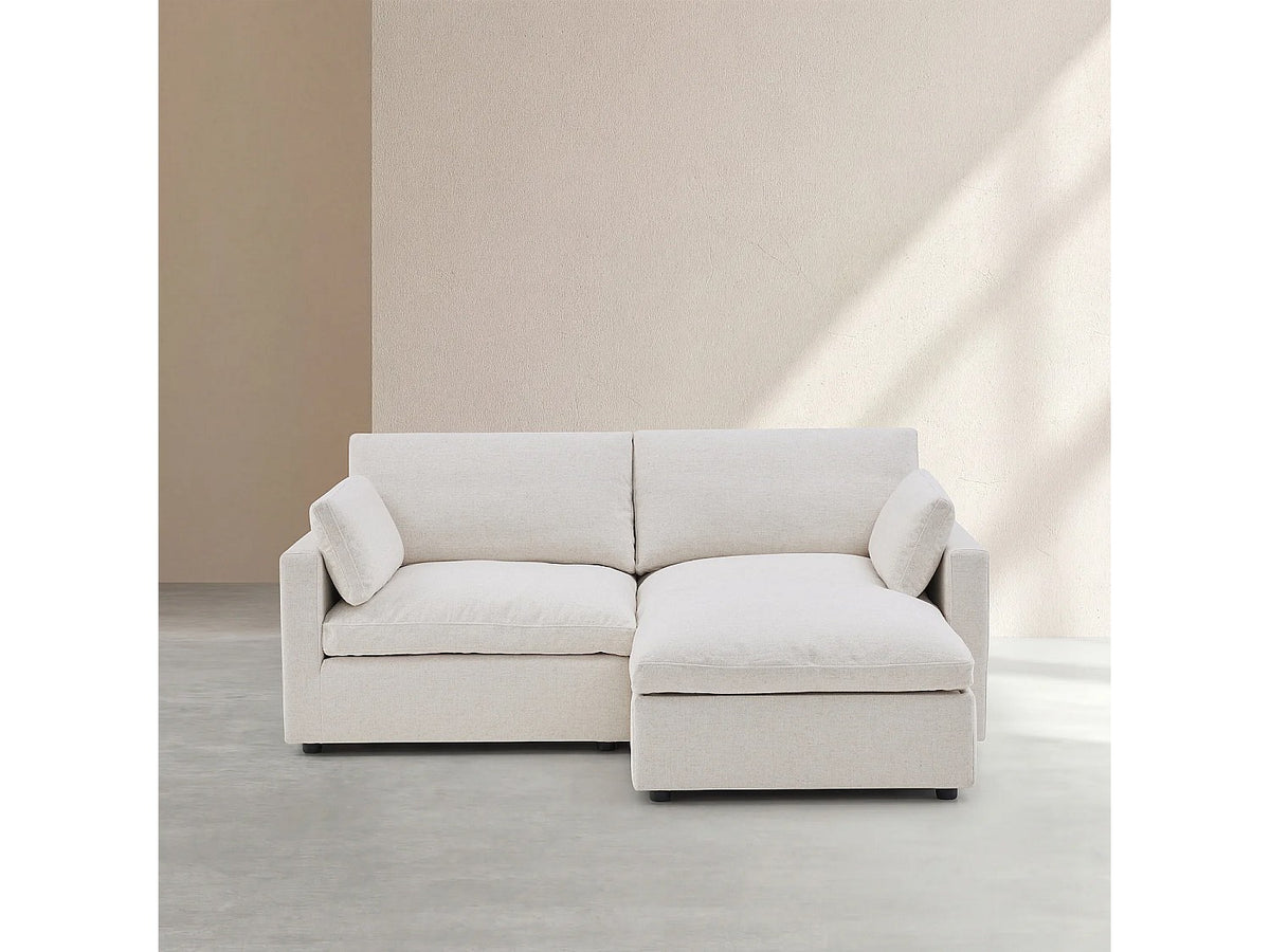 Canapé modulable 3 places beige tissu