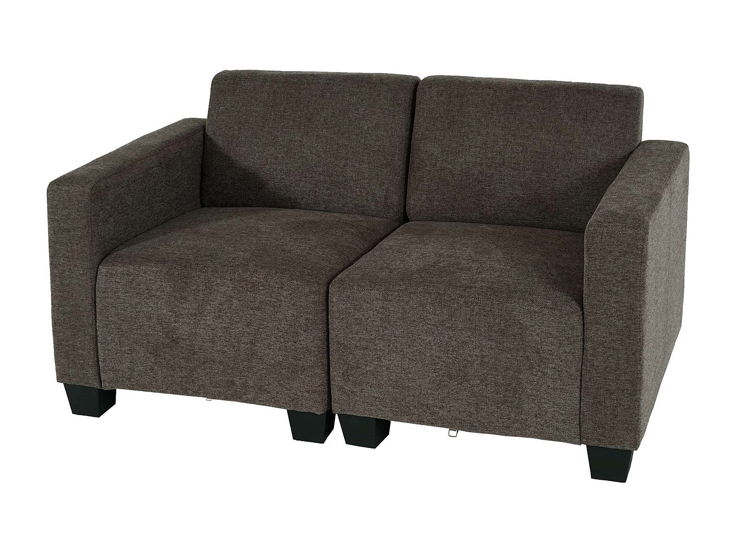 Canapé modulable 2 places marron tissu