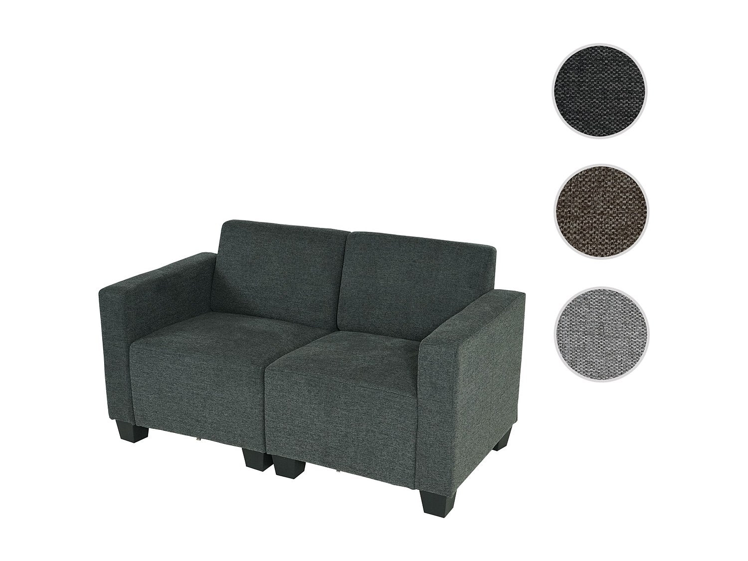 Canapé modulable 2 places marron tissu