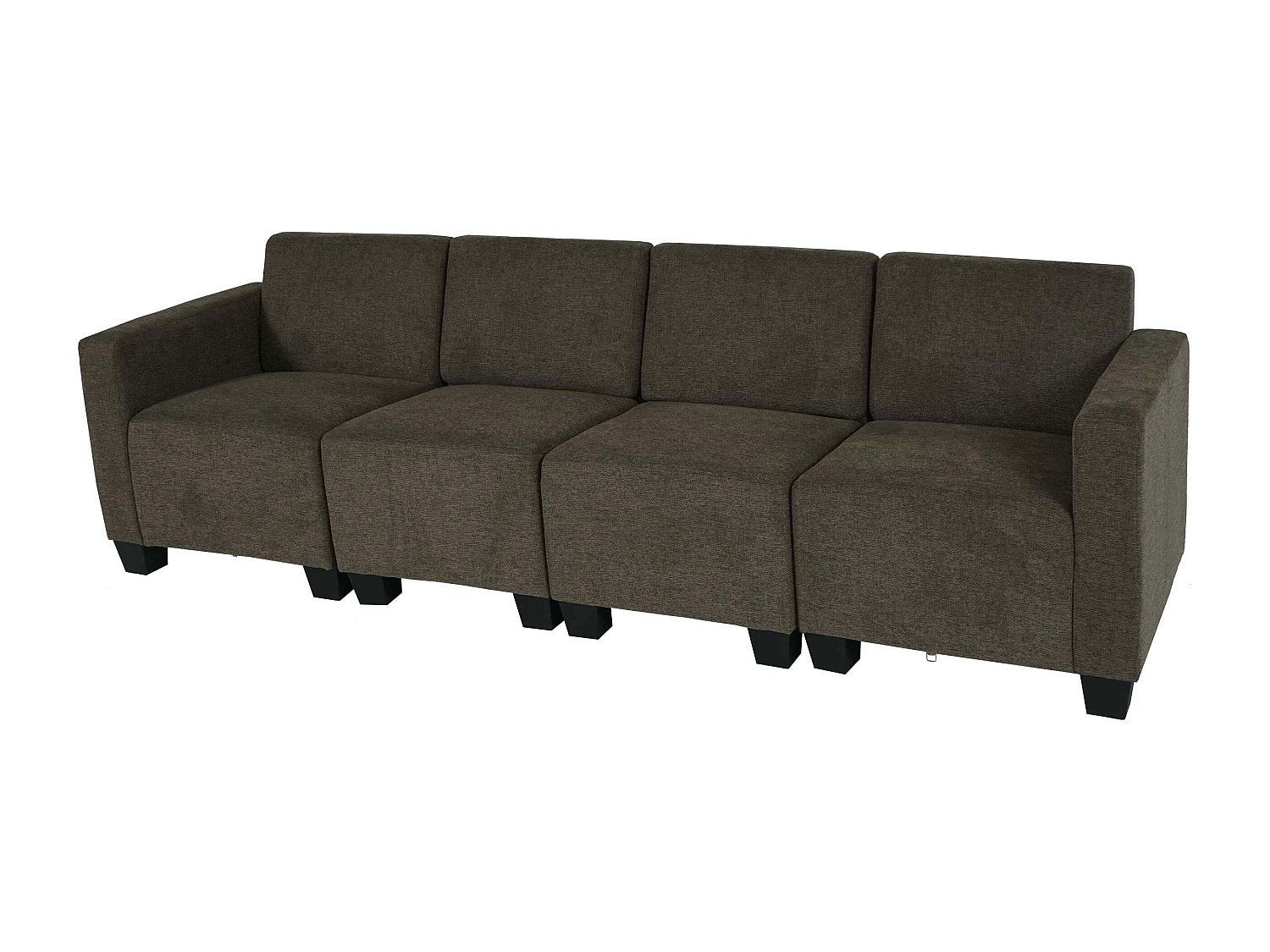 Canapé modulable 4 places marron tissu
