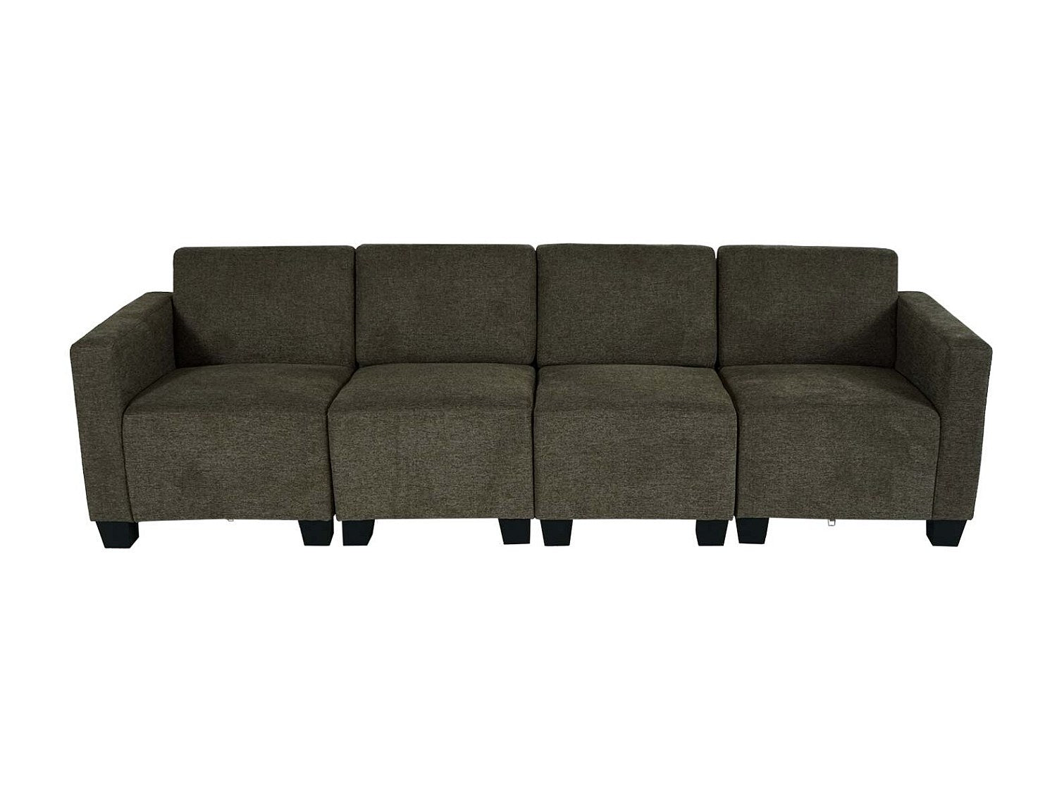 Canapé modulable 4 places marron tissu