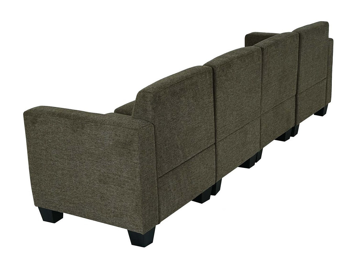 Canapé modulable 4 places marron tissu