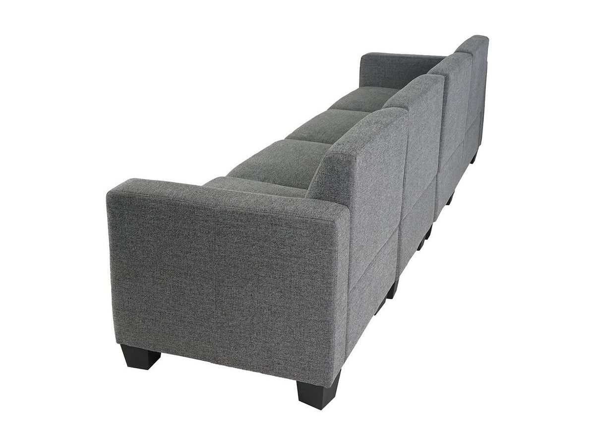 Canapé modulable 4 places gris tissu