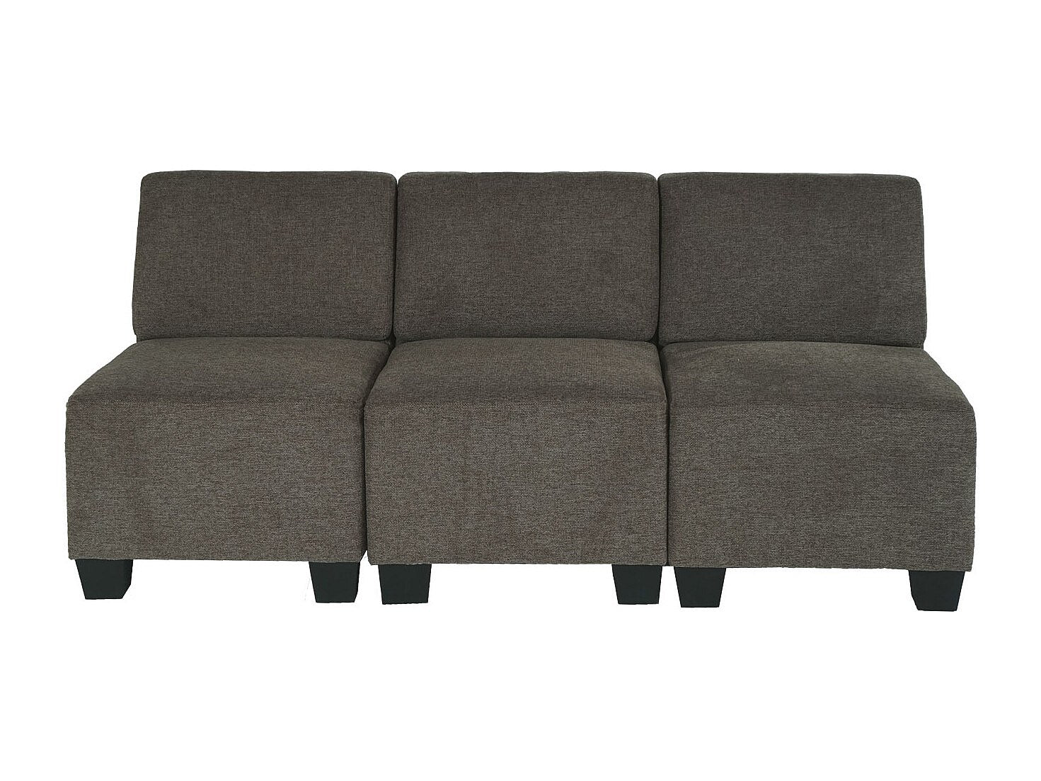Canapé modulable 3 places marron tissu