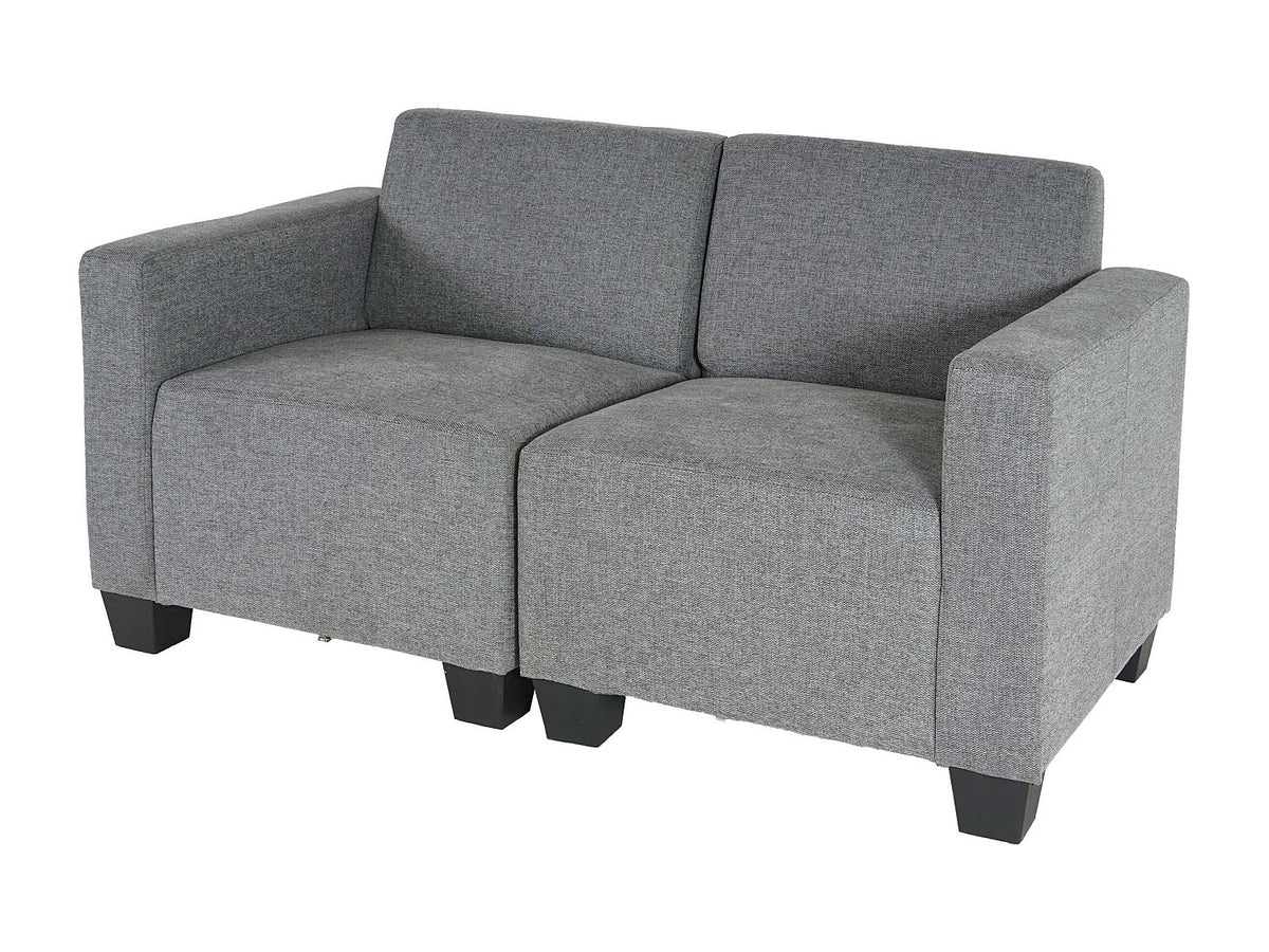 Canapé modulable 2 places gris tissu