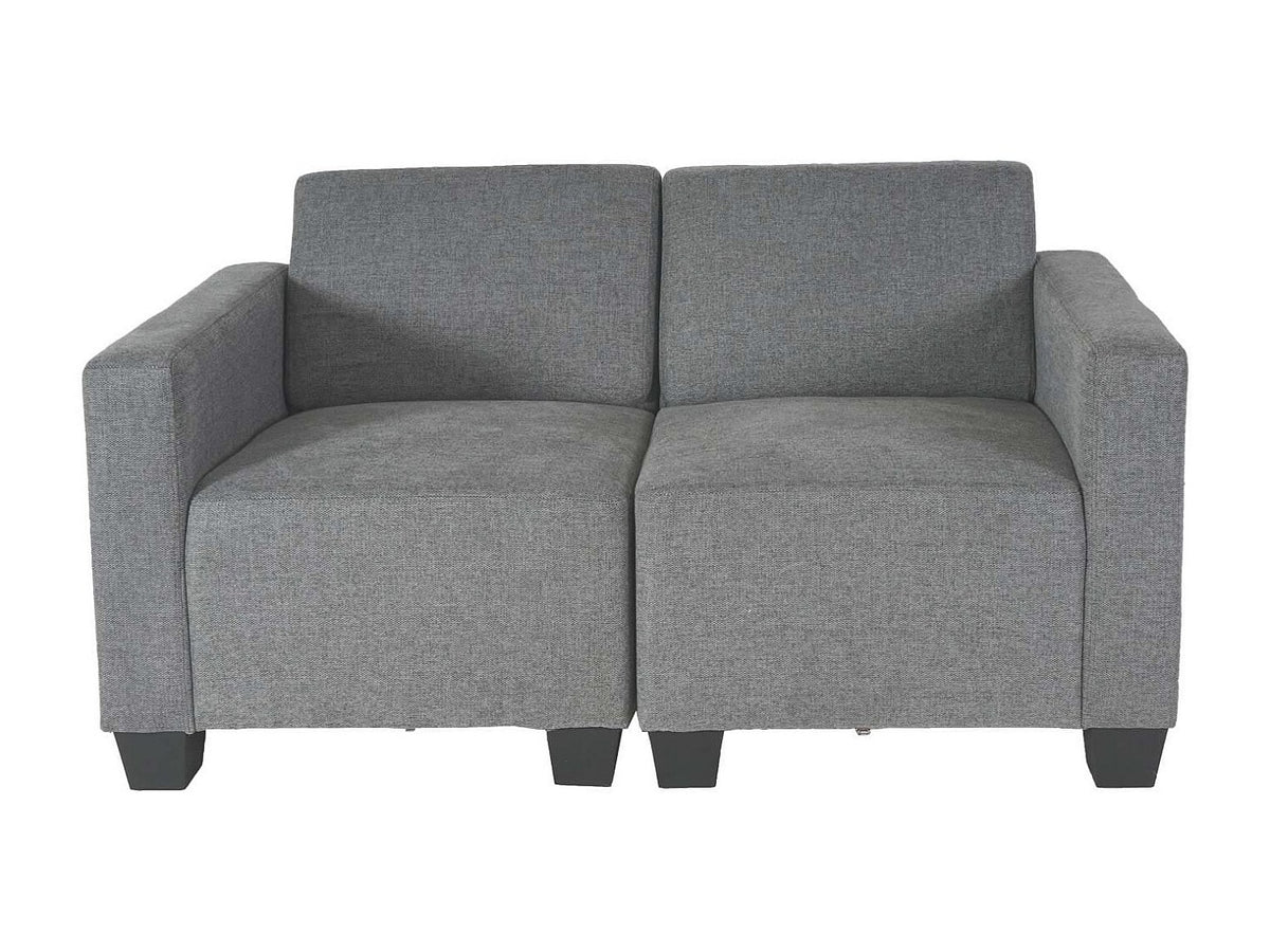 Canapé modulable 2 places gris tissu