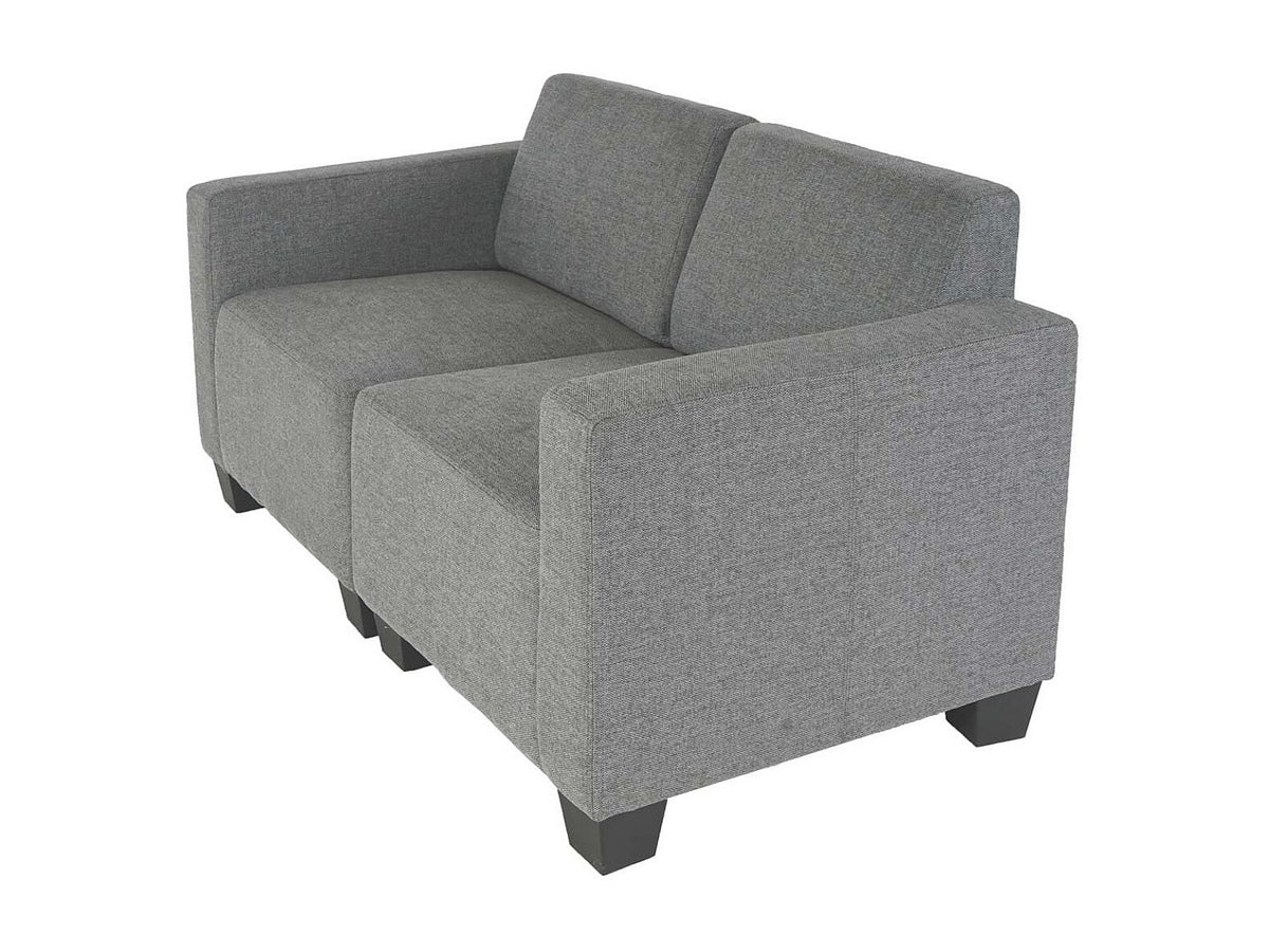 Canapé modulable 2 places gris tissu