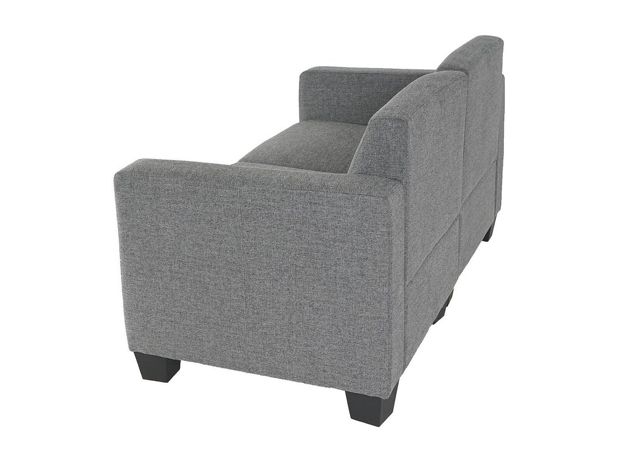 Canapé modulable 2 places gris tissu