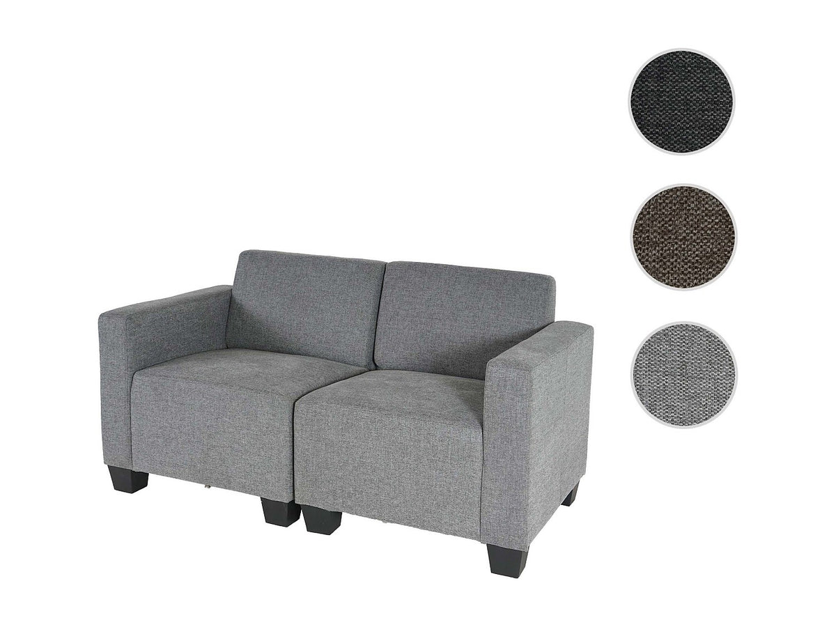 Canapé modulable 2 places gris tissu