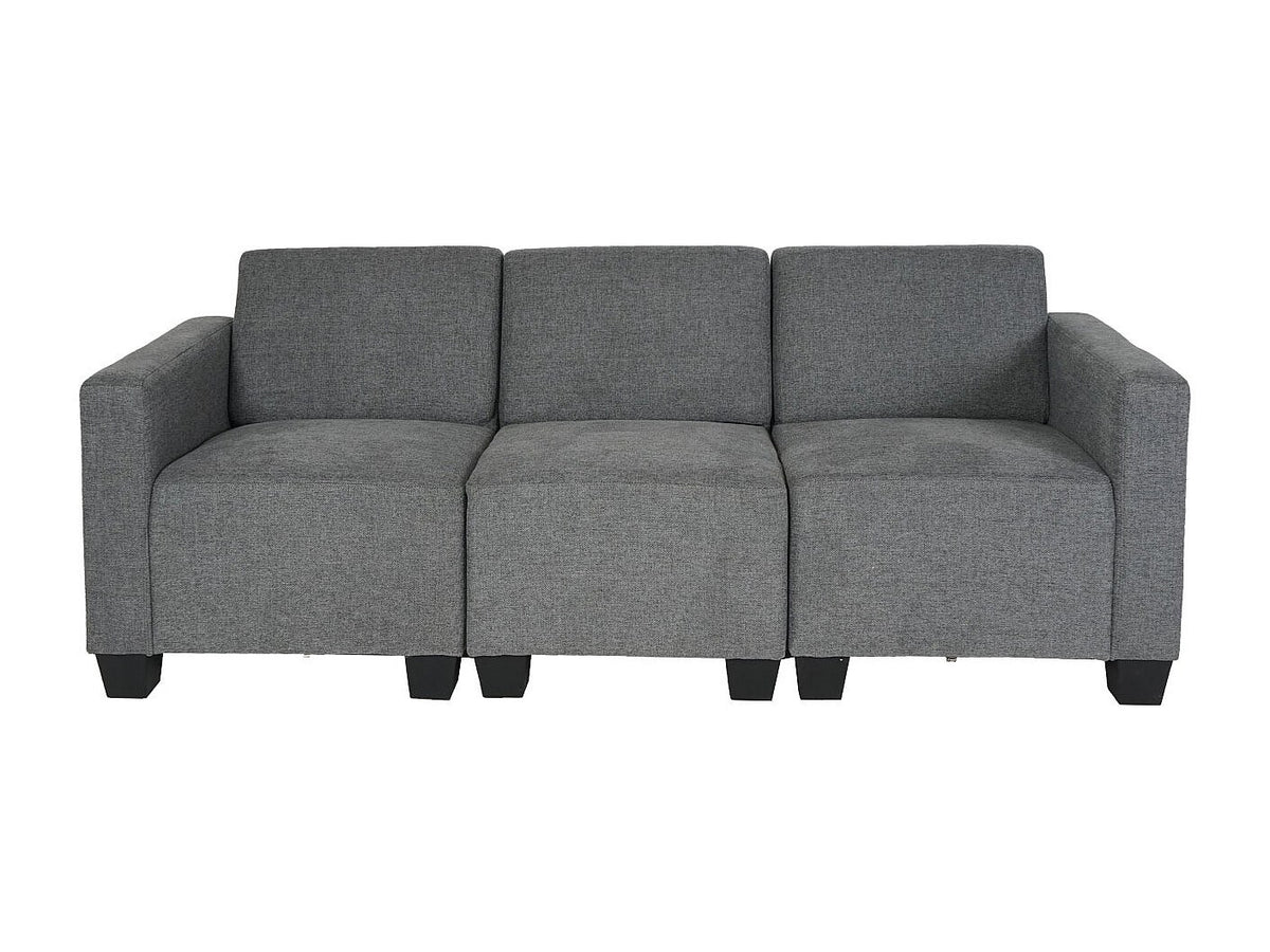 Canapé modulable 3 places gris tissu