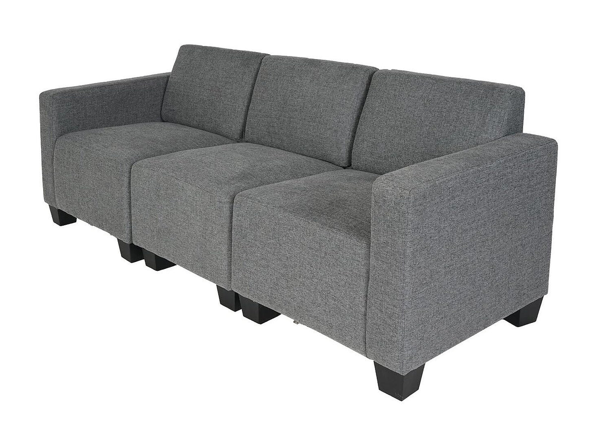 Canapé modulable 3 places gris tissu