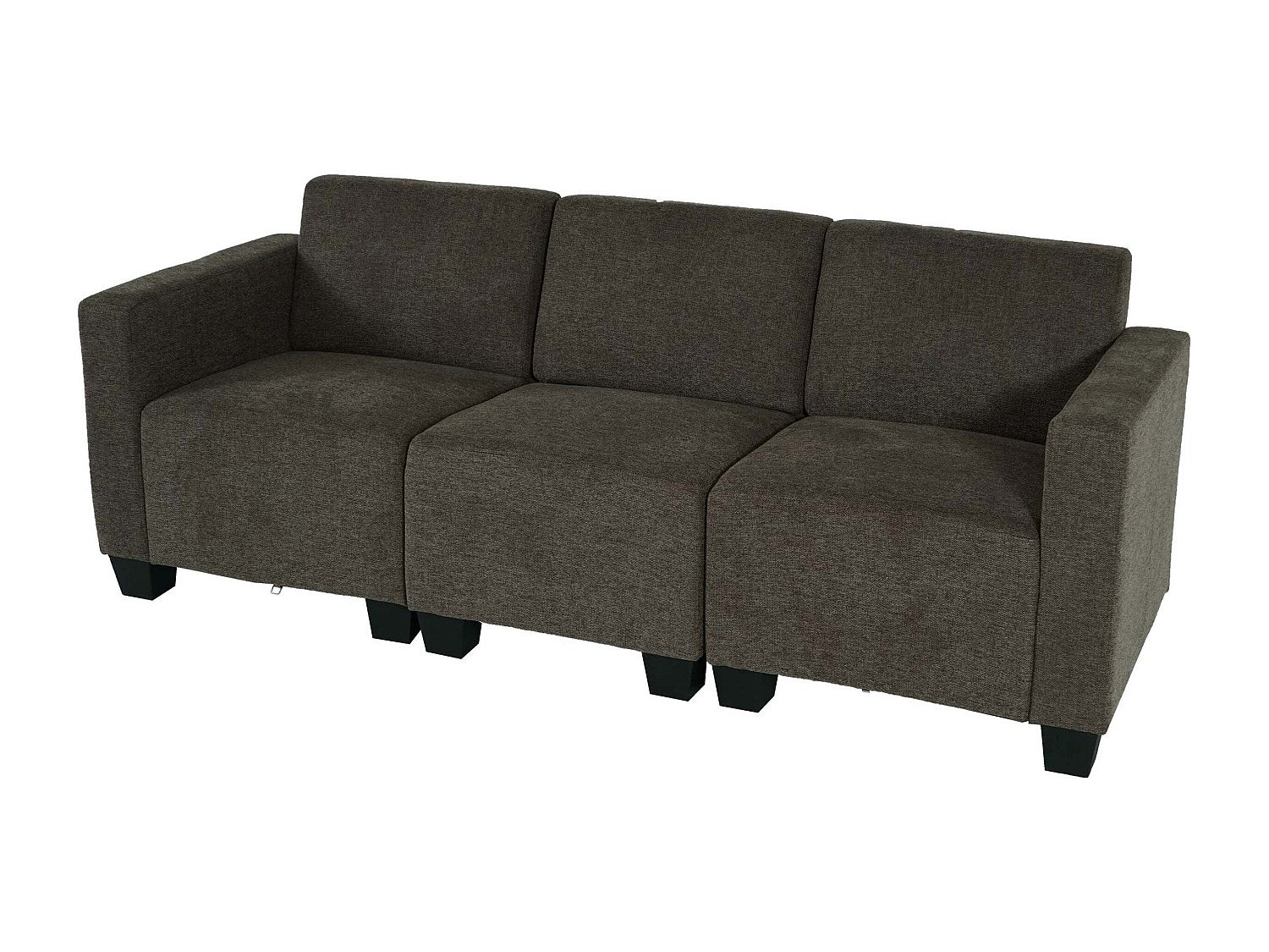 Canapé modulable 3 places marron tissu