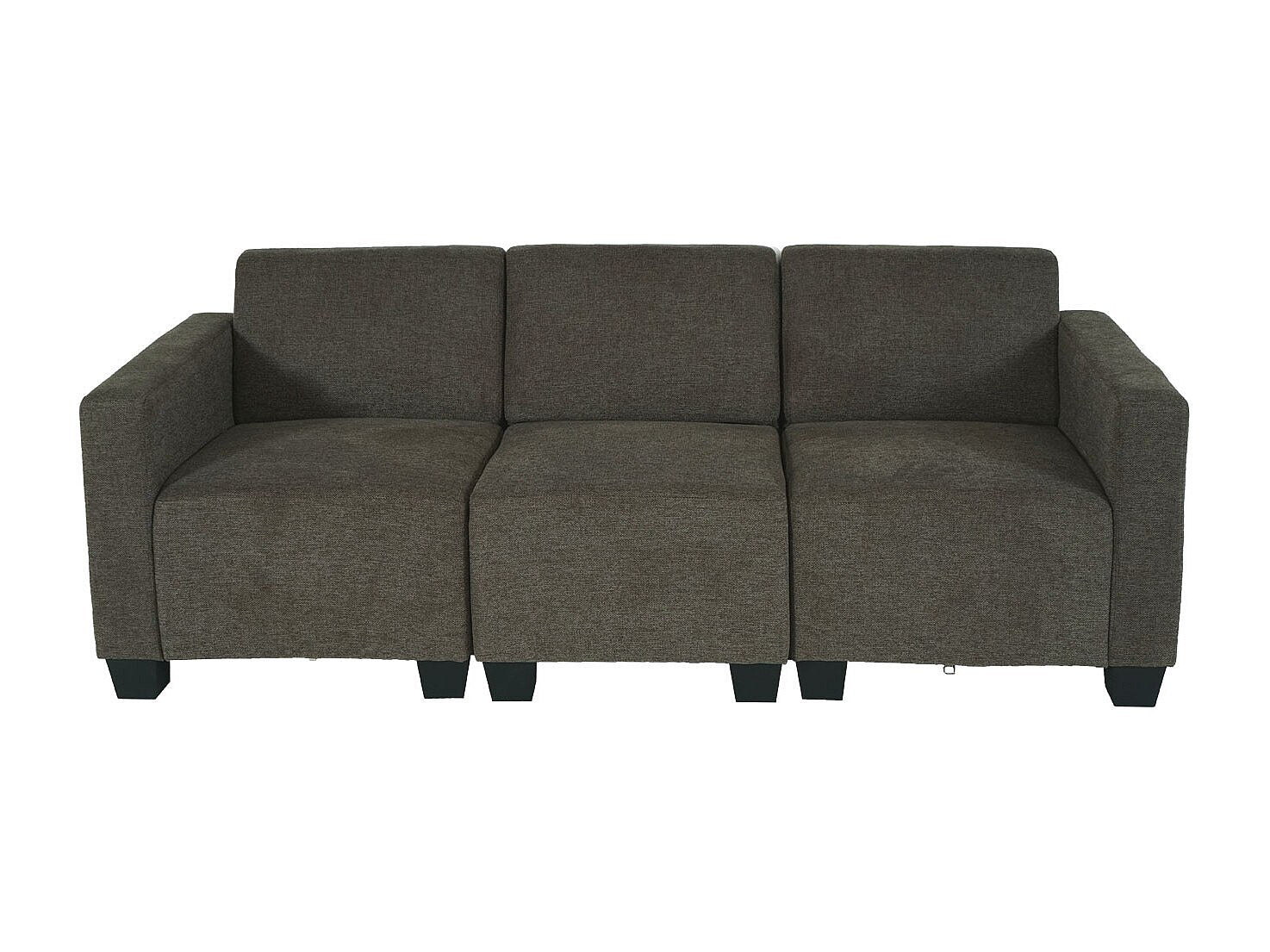 Canapé modulable 3 places marron tissu