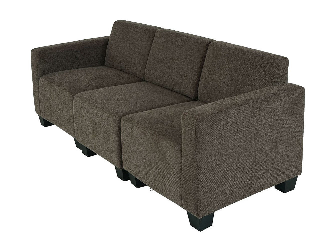 Canapé modulable 3 places marron tissu