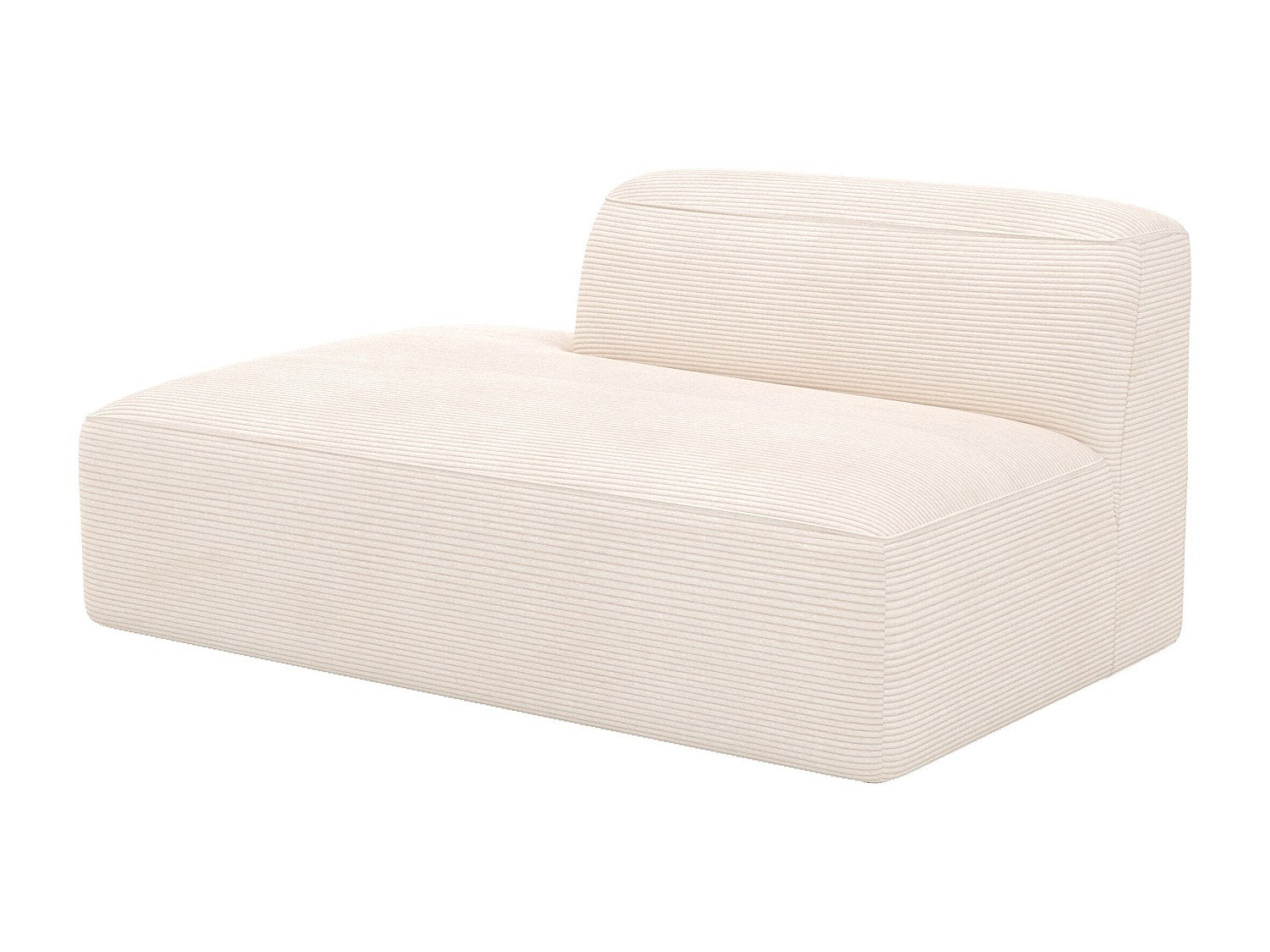 Méridienne pour canapé modulable blanc velours - Mina