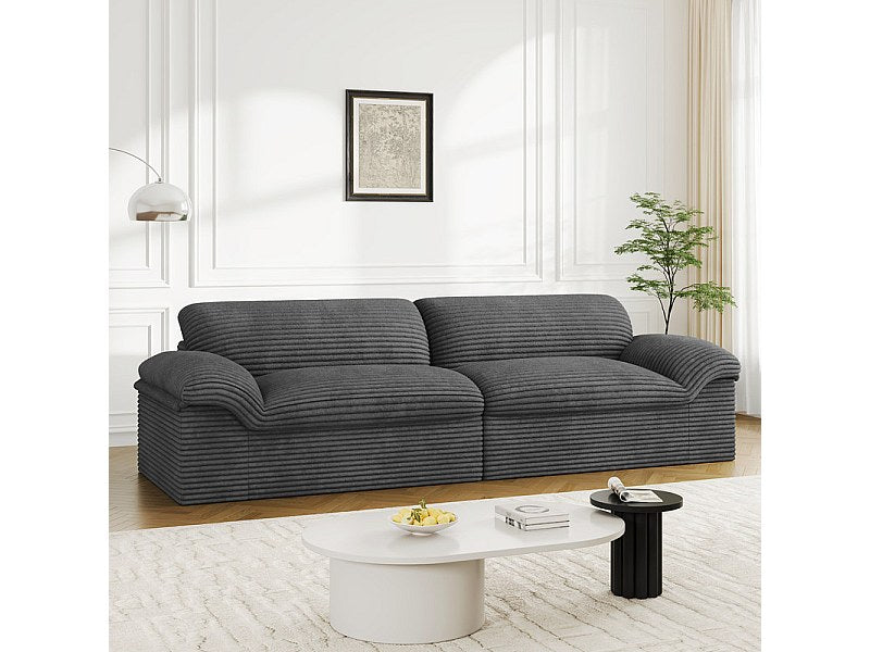 Canapé modulable 4 places gris velours