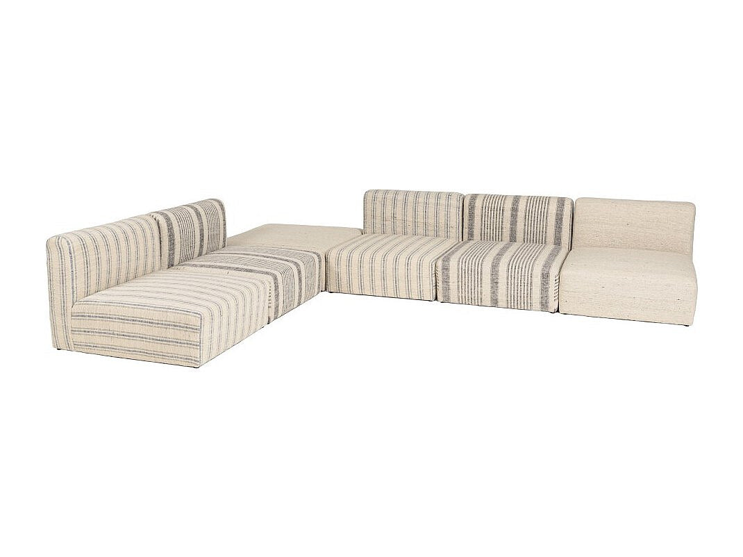 Canapé modulable gris tissu