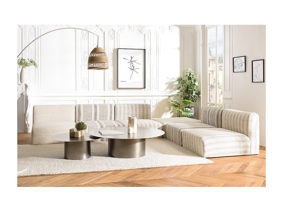 Canapé modulable gris tissu