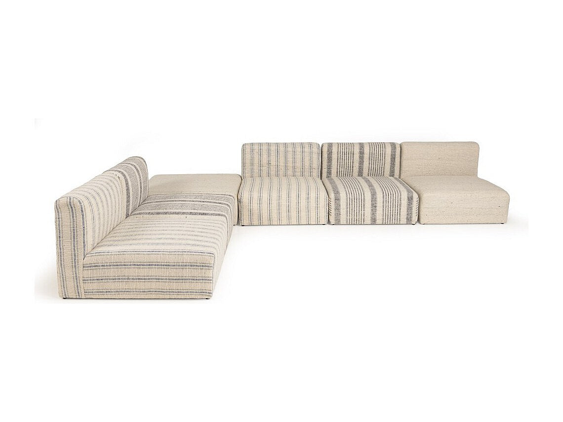 Canapé modulable gris tissu