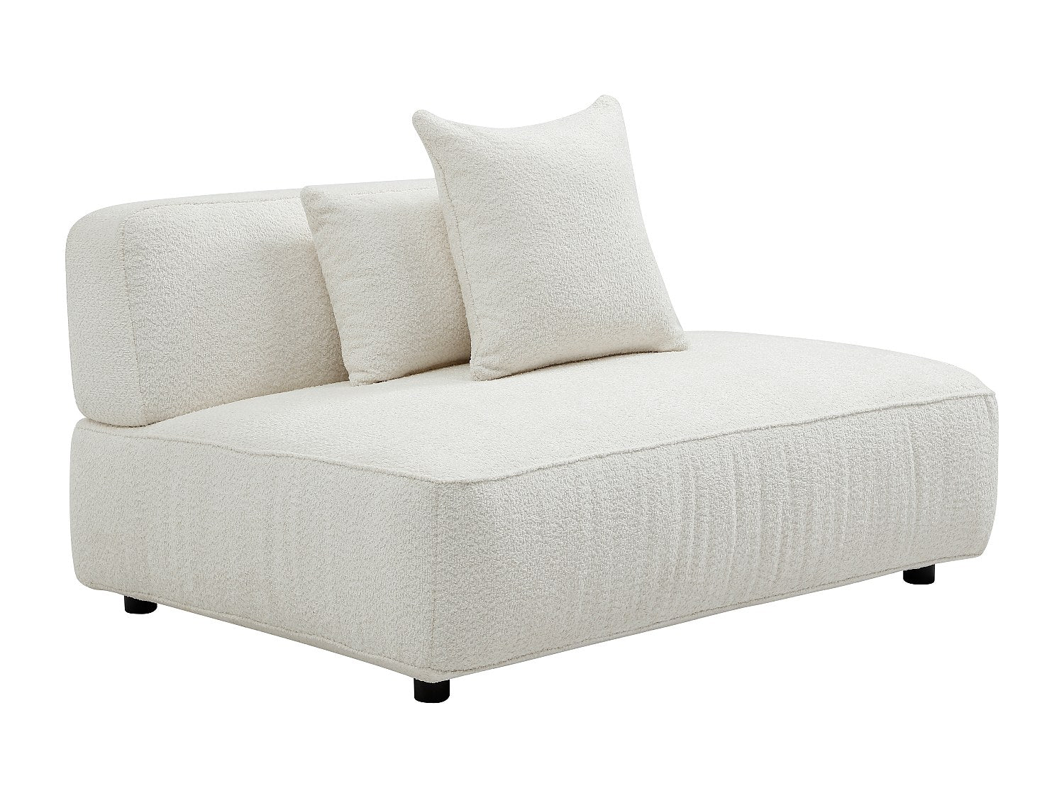 Canapé modulable 5 places blanc tissu