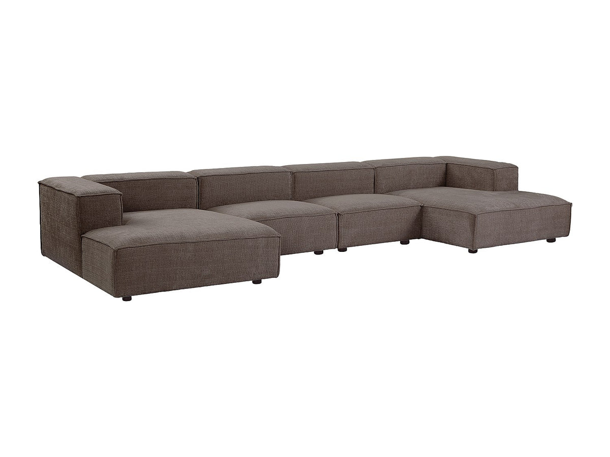 Canapé modulable panoramique taupe tissu