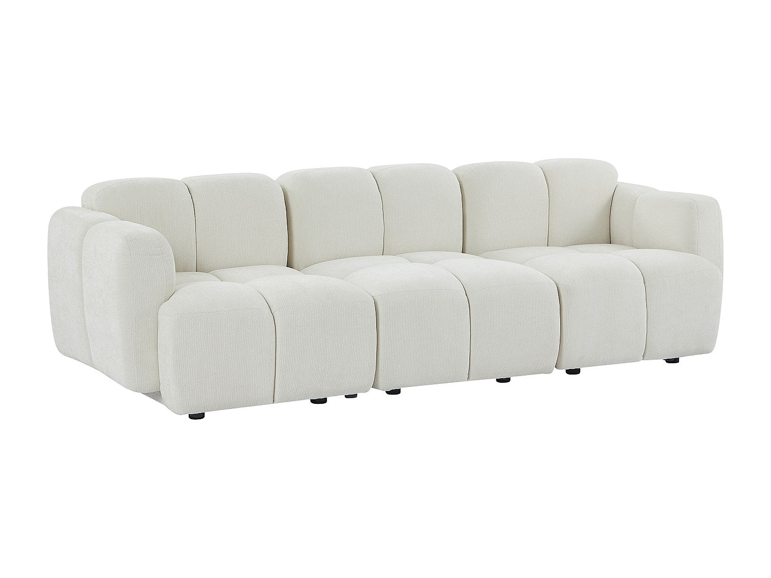 Canapé modulable 3 places blanc tissu