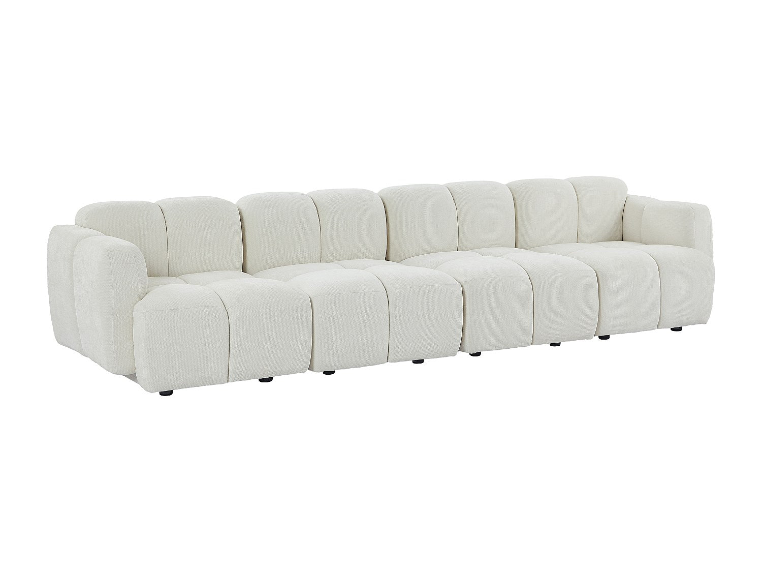 Canapé modulable 4 places blanc tissu
