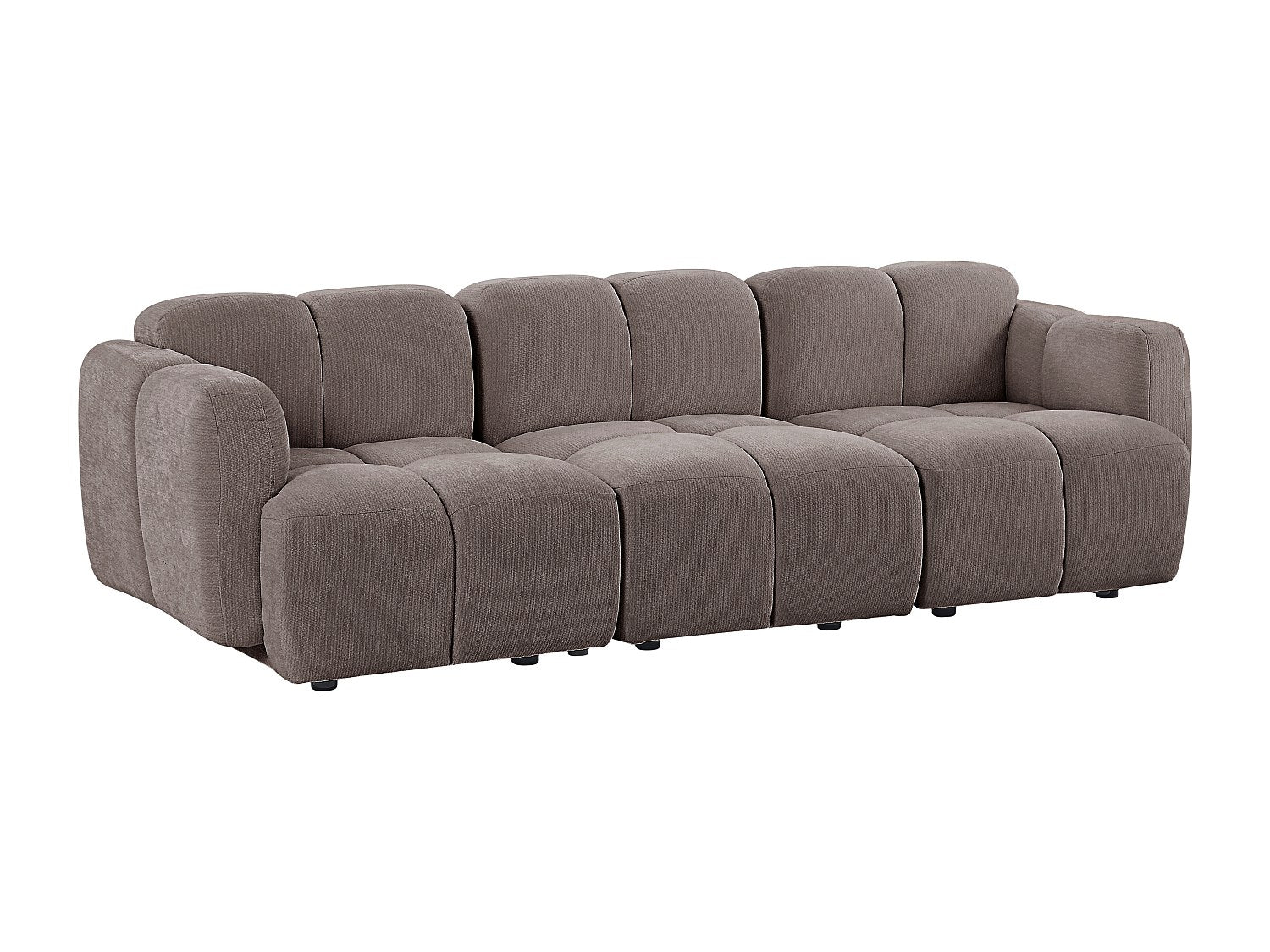 Canapé modulable 3 places taupe tissu